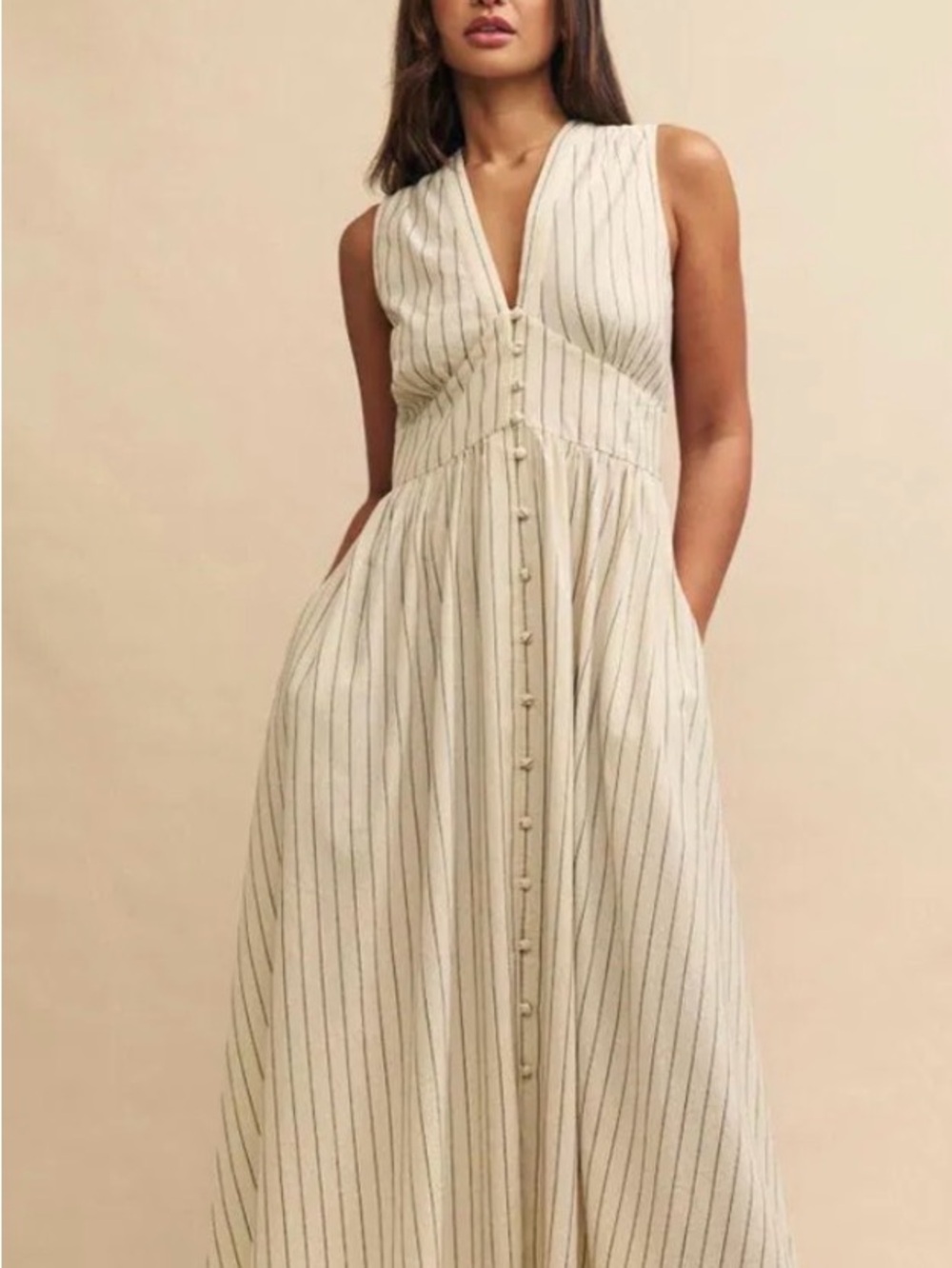 Stripped Midi Dress